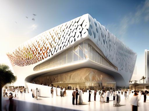 Architectural rendering of a featured international pavilion at EXPO 2025