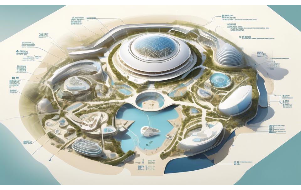 Detailed map layout of EXPO 2025 venue on Yumeshima Island